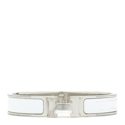 Hermes Enamel Narrow Clic Clac H Bracelet PM White 1 of 11