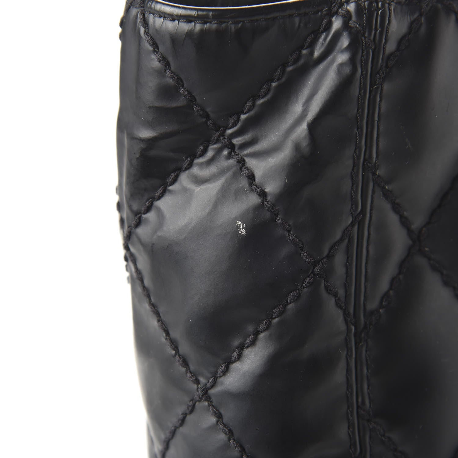 Chanel Glazed Calfskin Stitch Tote Black 10 of 16