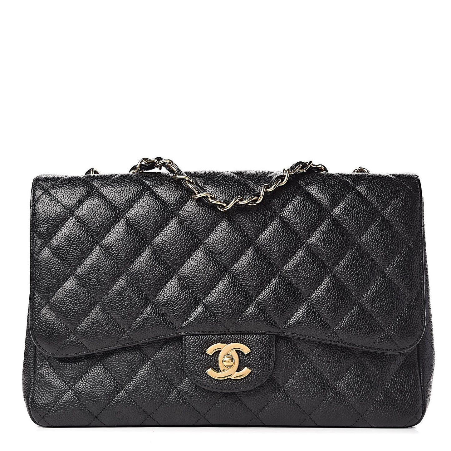 Caviar Quilted Jumbo Single Flap Black
