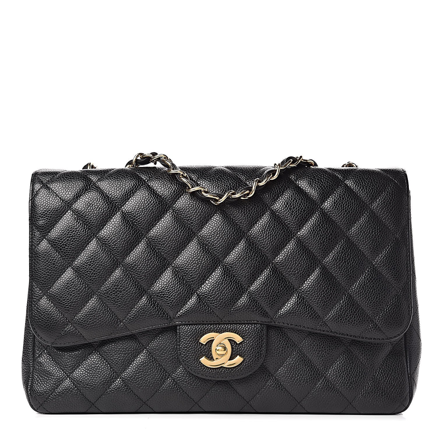 Chanel Caviar Quilted Jumbo Single Flap Black 1 of 12