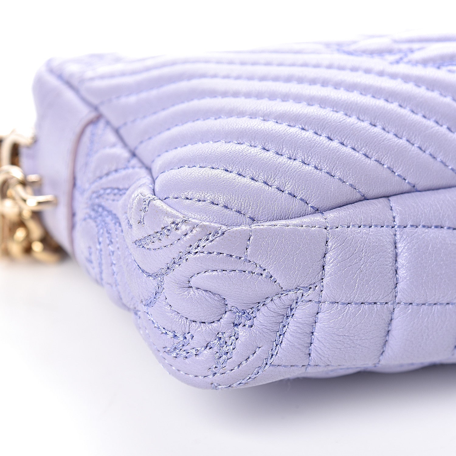 Versace Nappa Barocco Quilted Shoulder Bag Purple 8 of 10
