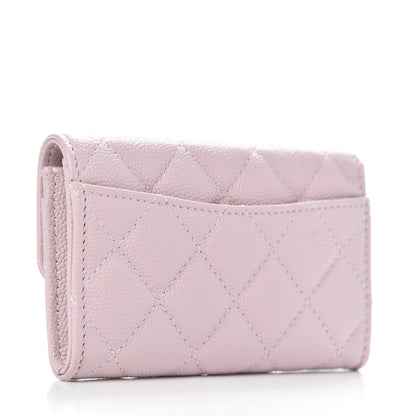 Chanel Caviar Quilted Flap Card Holder Wallet Light Pink 3 of 8