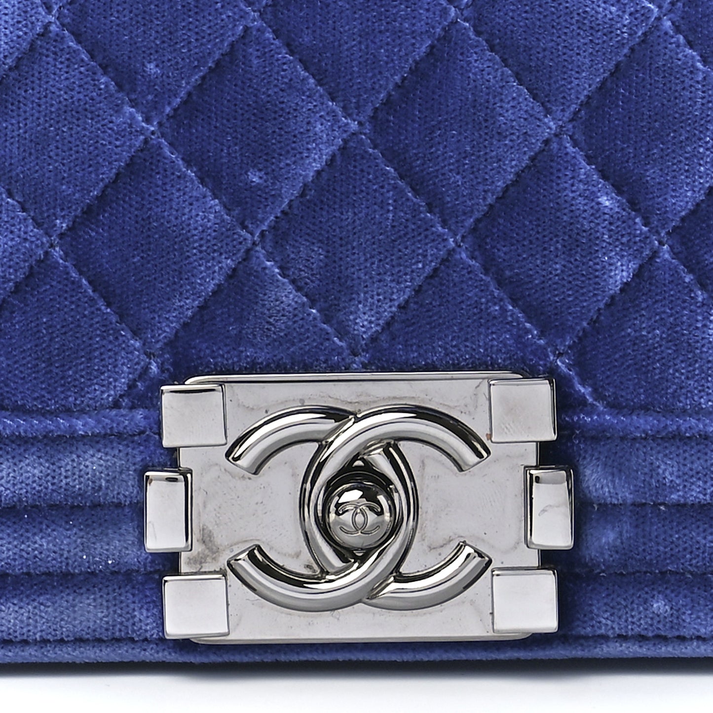 Velvet Quilted Small Boy Flap Blue