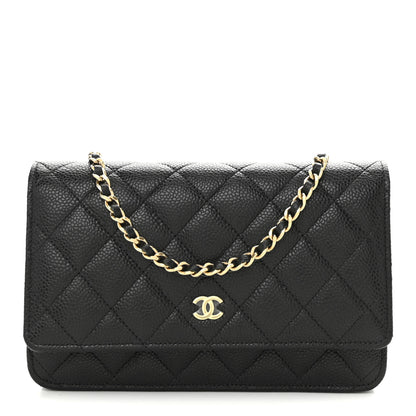 Chanel Caviar Quilted Wallet on Chain WOC Black 1 of 12