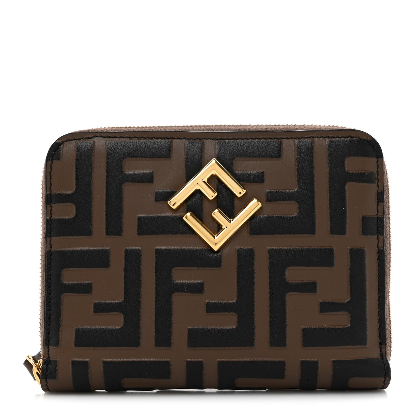 Vitello Ceylon Bi-Color FF 1974 Embossed FF Diamonds Wallet Maya Black