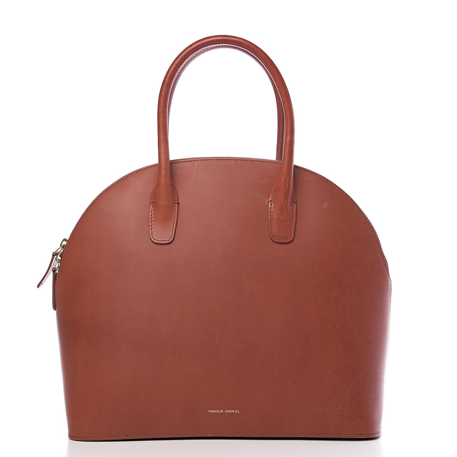 Mansur Gavriel Calfskin Top Handle Rounded Bag Brandy 1 of 12