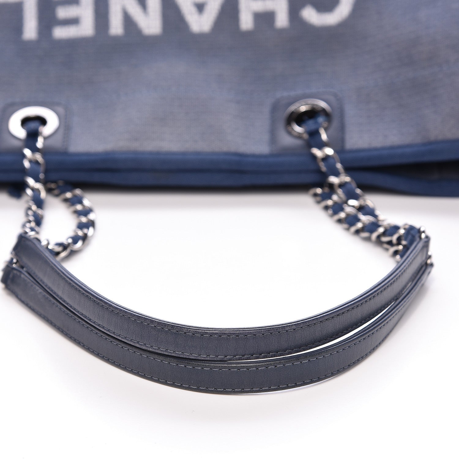 Chanel Canvas Small Deauville Tote Blue 11 of 14
