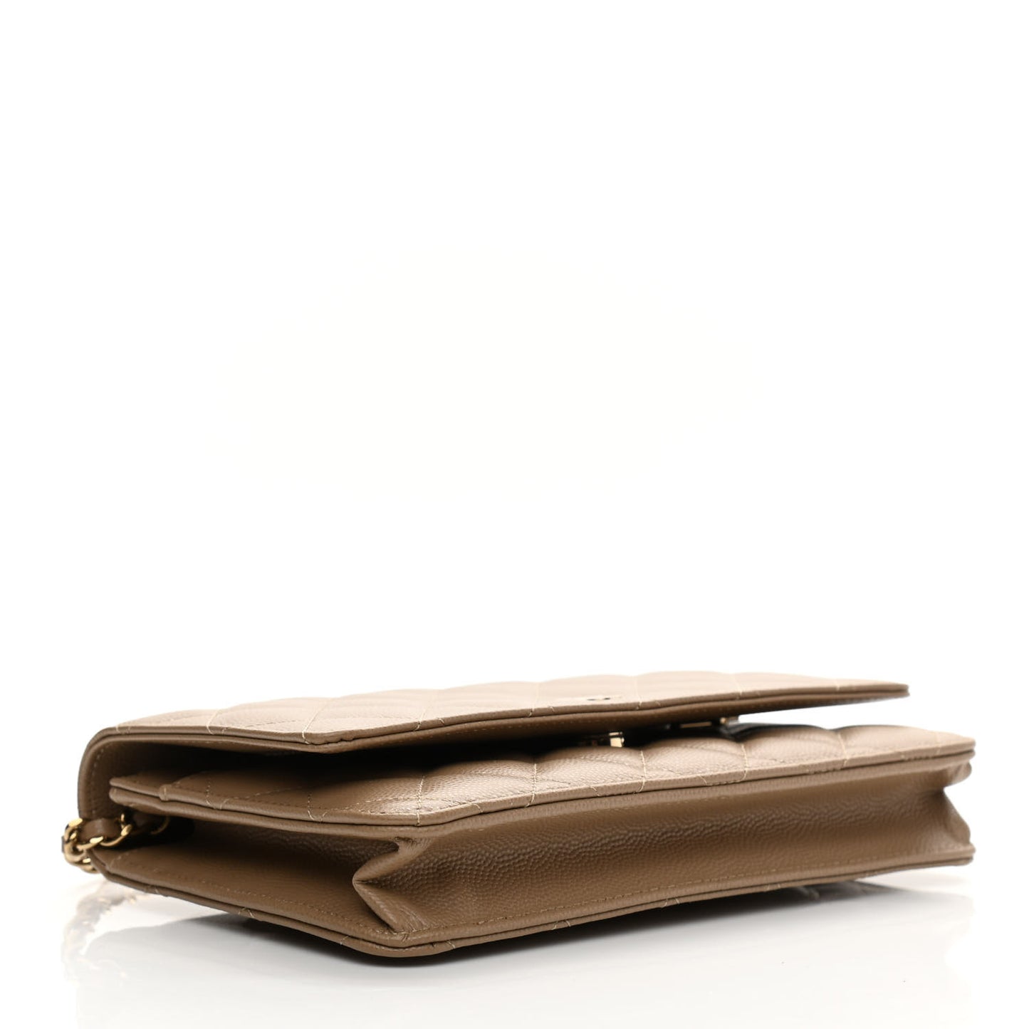 Caviar Quilted Wallet On Chain WOC Beige