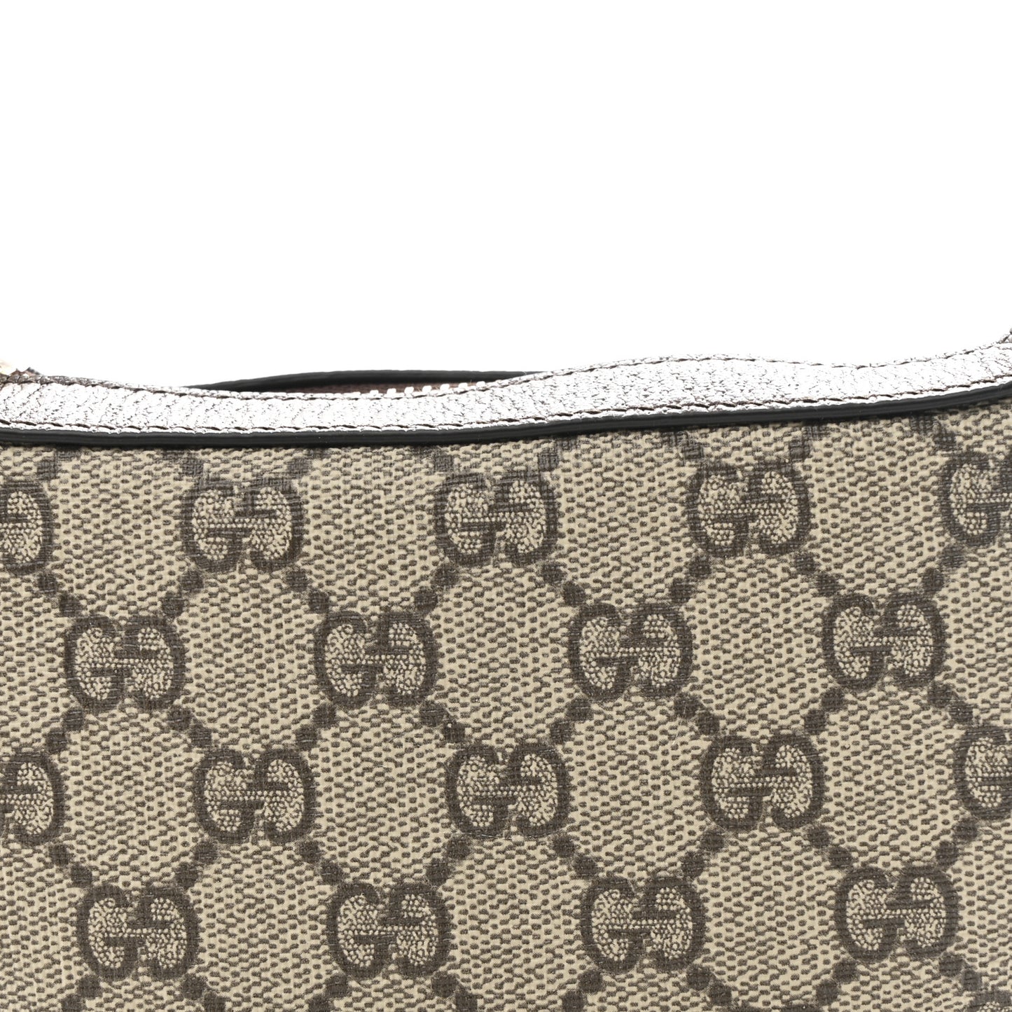 GG Supreme Monogram Textured Calfskin Web Mini Ophidia Half Moon Hobo Beige Ebony New Acero