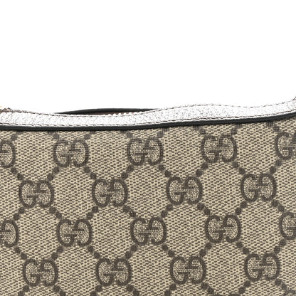 Gucci GG Supreme Monogram Textured Calfskin Web Mini Ophidia Half Moon Hobo Beige Ebony New Acero 8 of 11