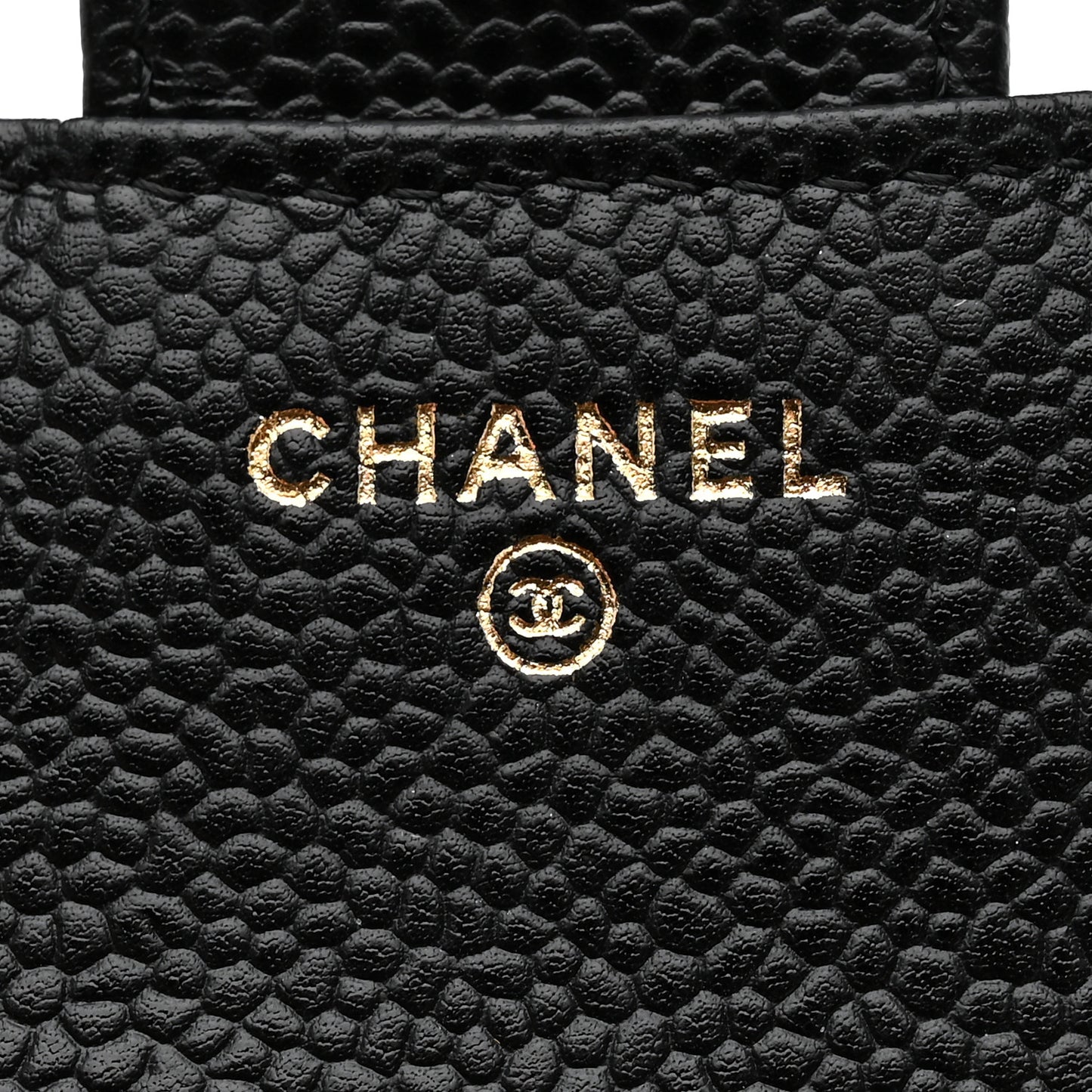 Caviar Quilted Compact Flap Wallet Black