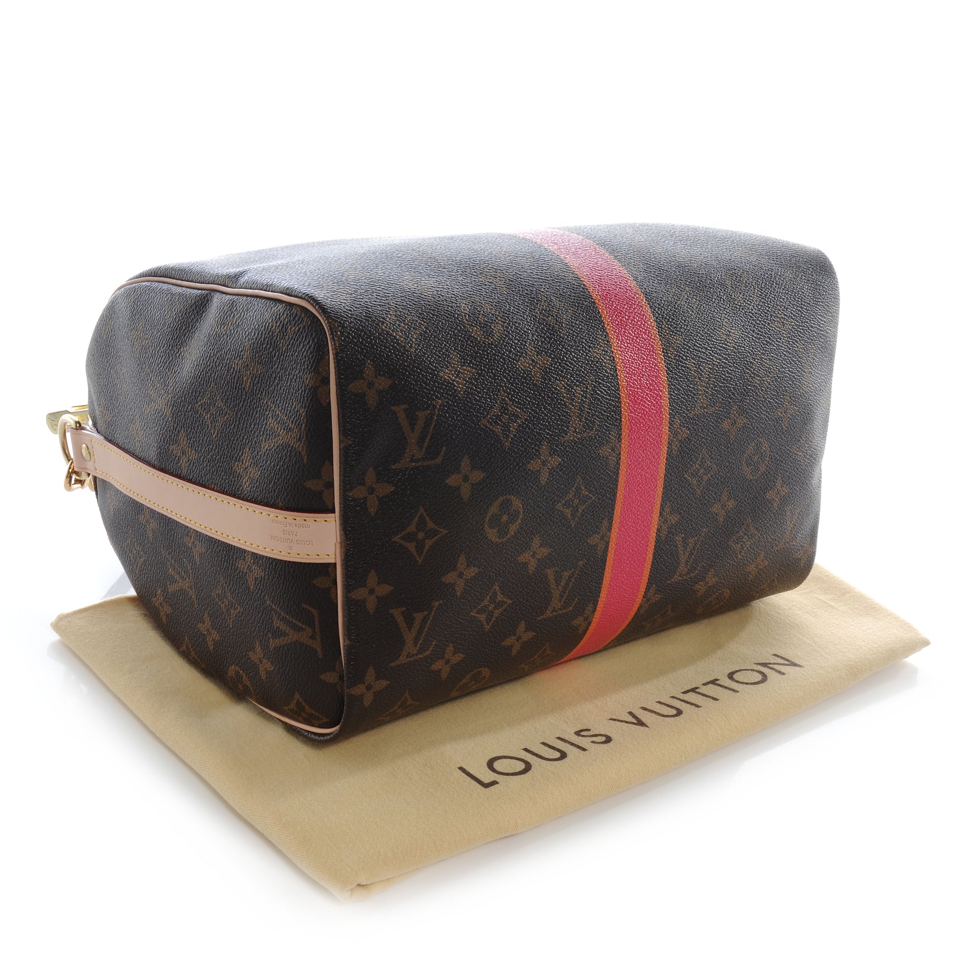 Louis Vuitton Mon Monogram Speedy Bandouliere 30 Fuchsia and Orange 4 of 8