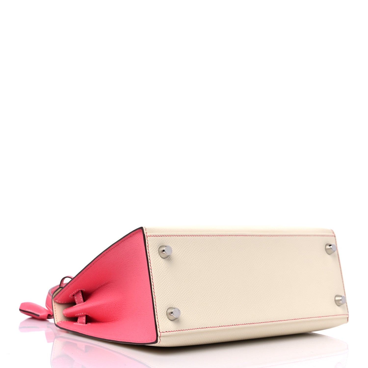 Hermes Epsom Bi-Color Horseshoe Kelly Sellier 25 Nata Rose Azalee 4 of 10