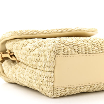 Saint Laurent Raffia Monogram Toy Loulou Chain Satchel Naturale 9 of 12