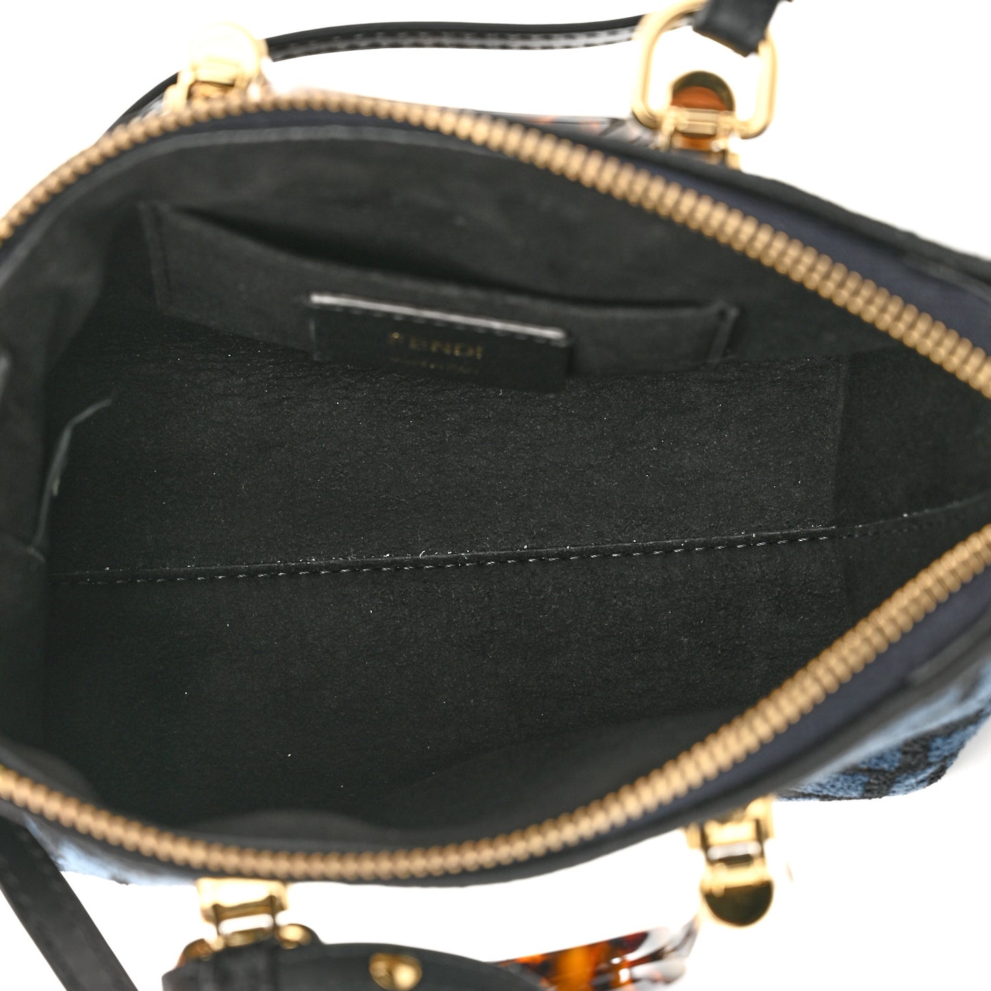 Chenille Vitello King Plexiglass FF Mini By The Way Top Handle Boston Bag Blue Black
