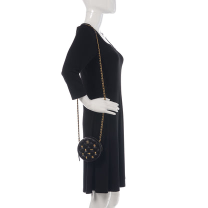 Chanel Calfskin Quilted Egyptian Amulet Round Clutch With Chain Black 2 of 8