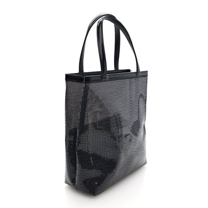 Prada Sequin Rete Paillettes Small Tote Bag Black 4 of 11