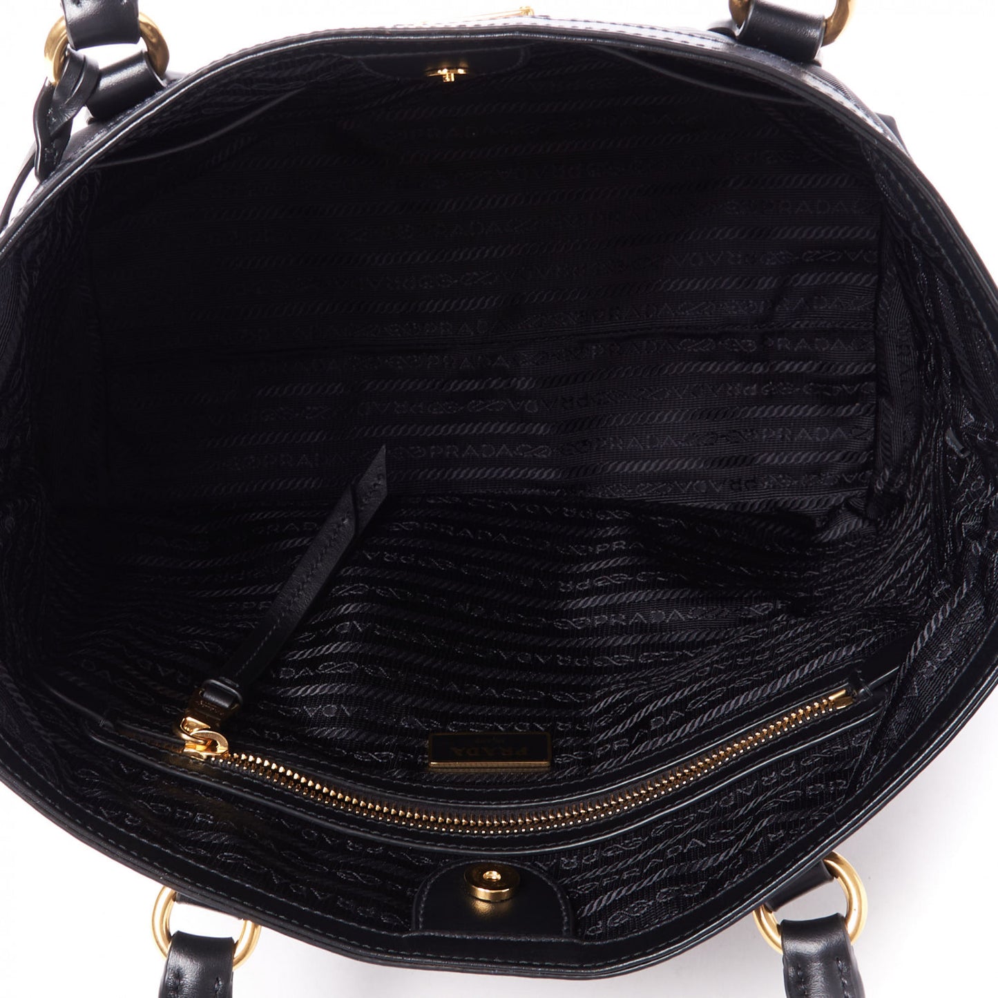 Tessuto Nylon Soft Calf Shopping Tote Black