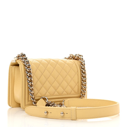 Chanel Caviar Quilted Small Boy Flap Yellow 3 of 11