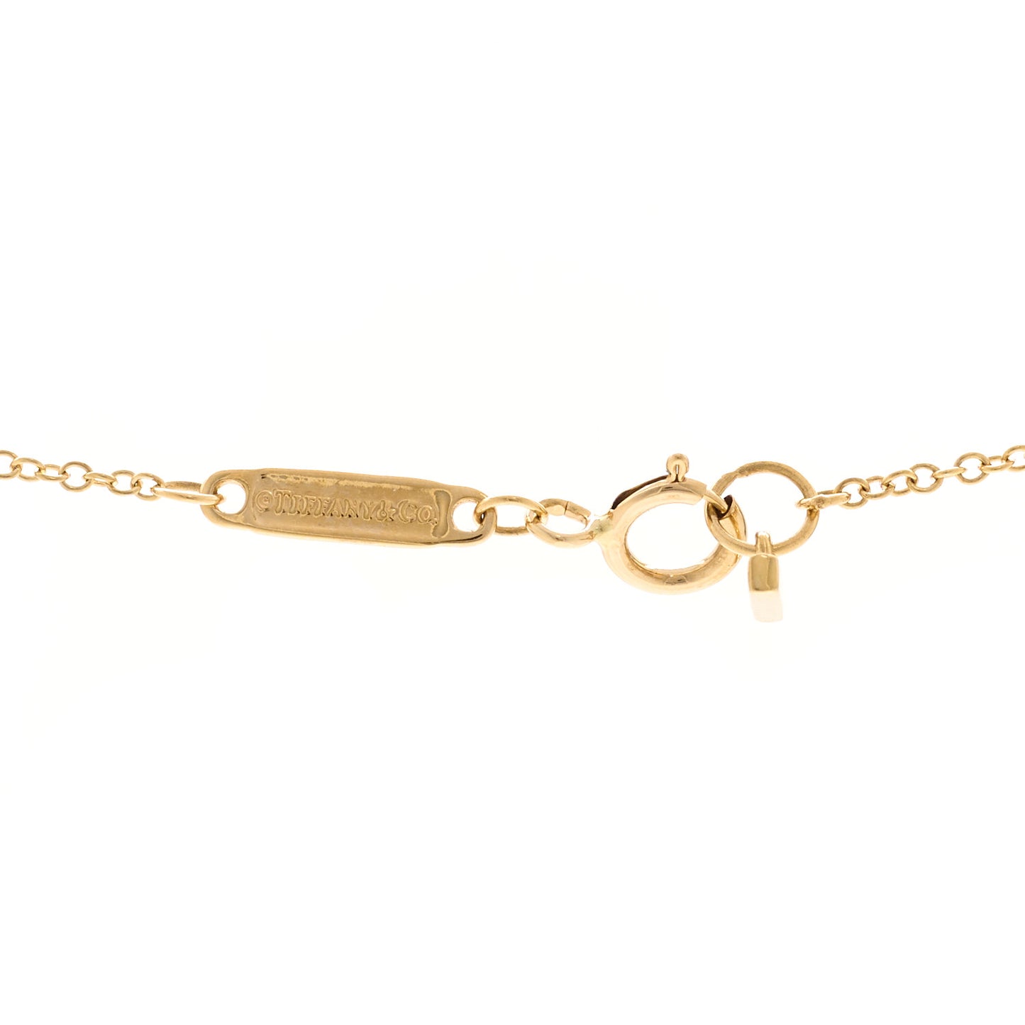 18K Yellow Gold Diamond Tiffany T Two Open Vertical Bar Pendant Necklace