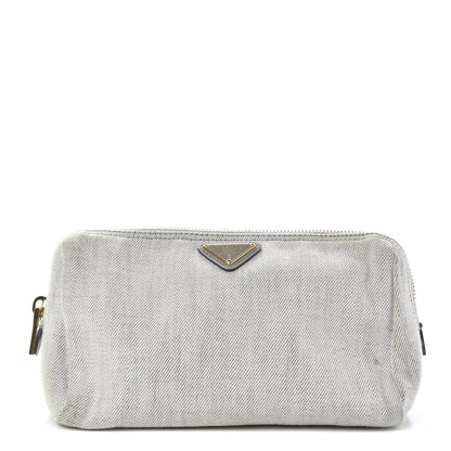 Prada Denim Cosmetic Pouch White 1 of 9