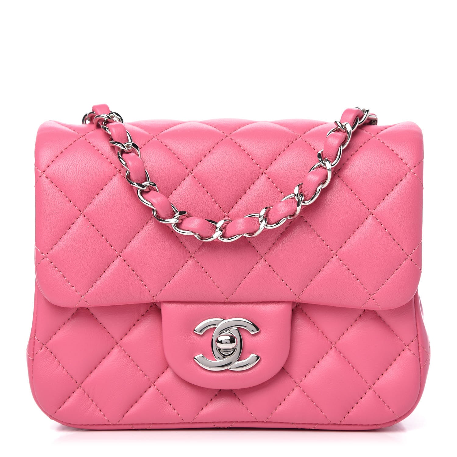 Chanel Lambskin Quilted Mini Square Flap Pink 1 of 11