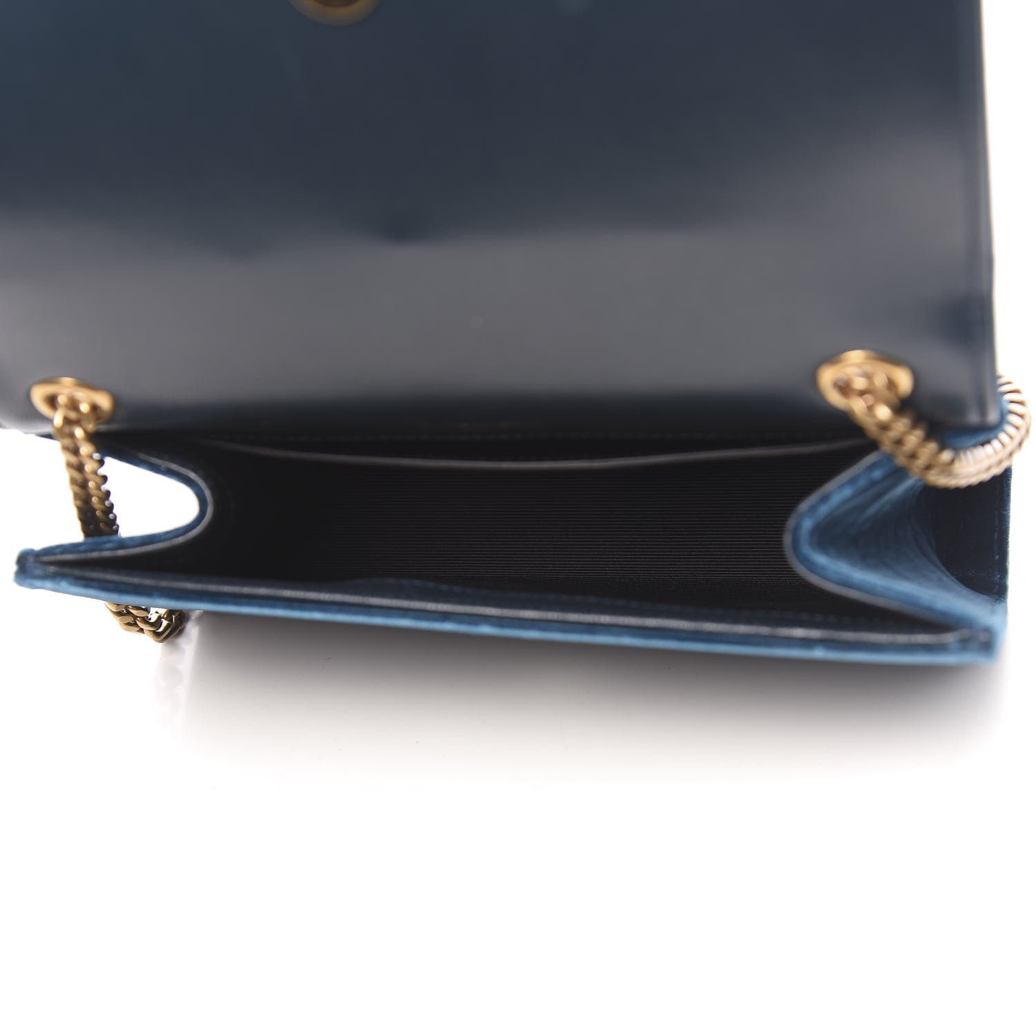 Saint Laurent Velvet Medium Monogram Kate Tassel Shoulder Bag Blue 5 of 10