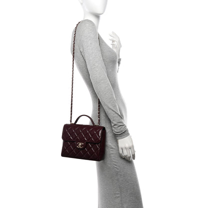 Chanel Lambskin CC Flap Top Handle Bag Burgundy 2 of 10
