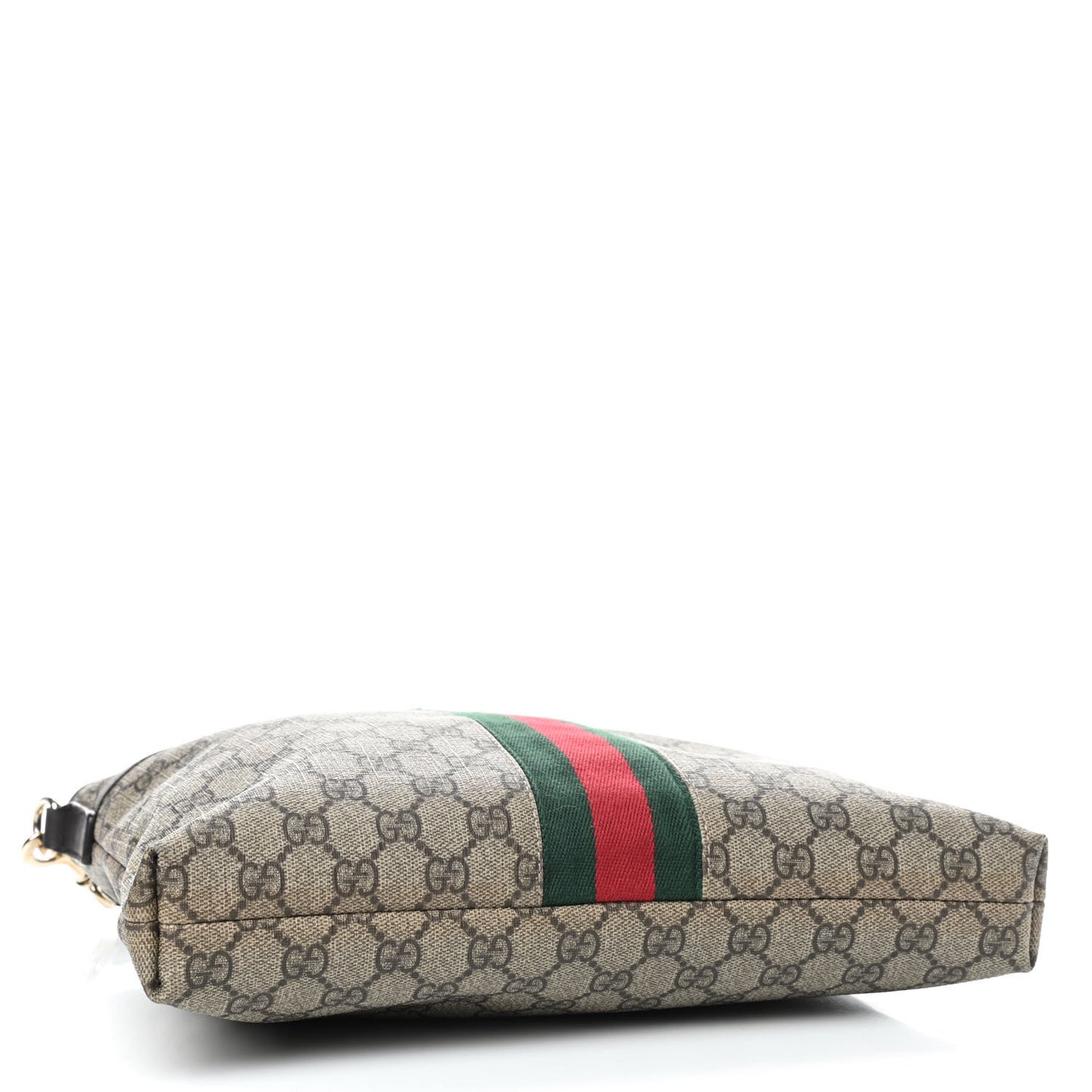 GG Supreme Monogram Web Flat Messenger Bag Dark Brown