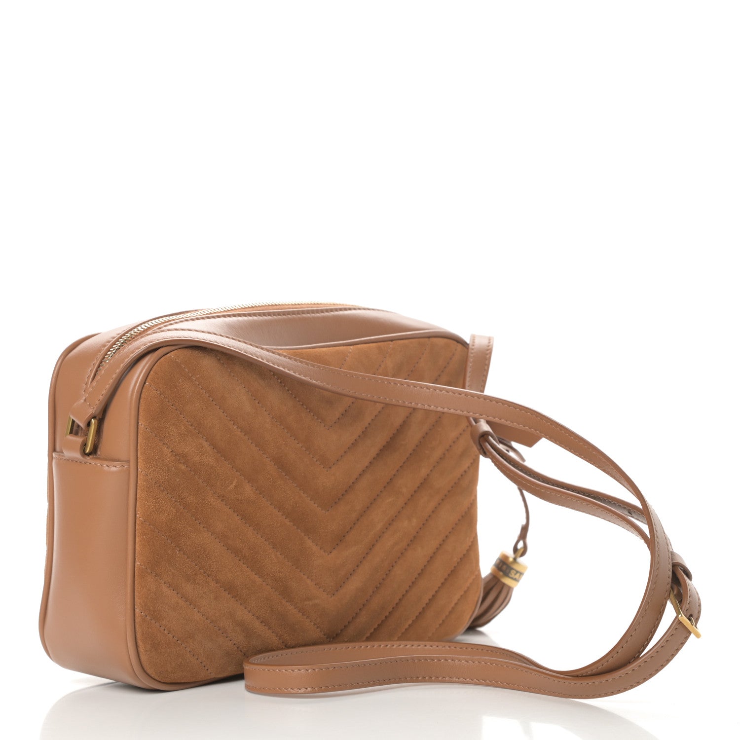 Saint Laurent Suede Matelasse Monogram Lou Camera Bag Cinnamon 3 of 11