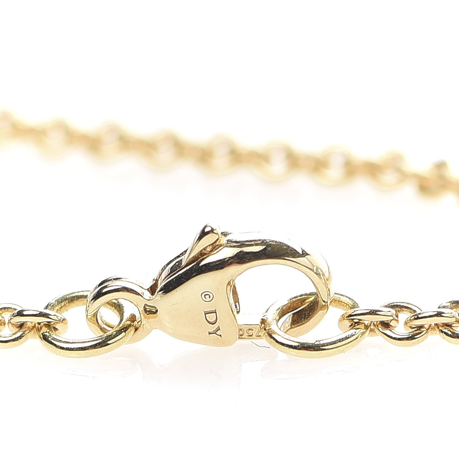 David Yurman 18K Yellow Gold Diamond Belmont Single Station Bracelet 4 of 5
