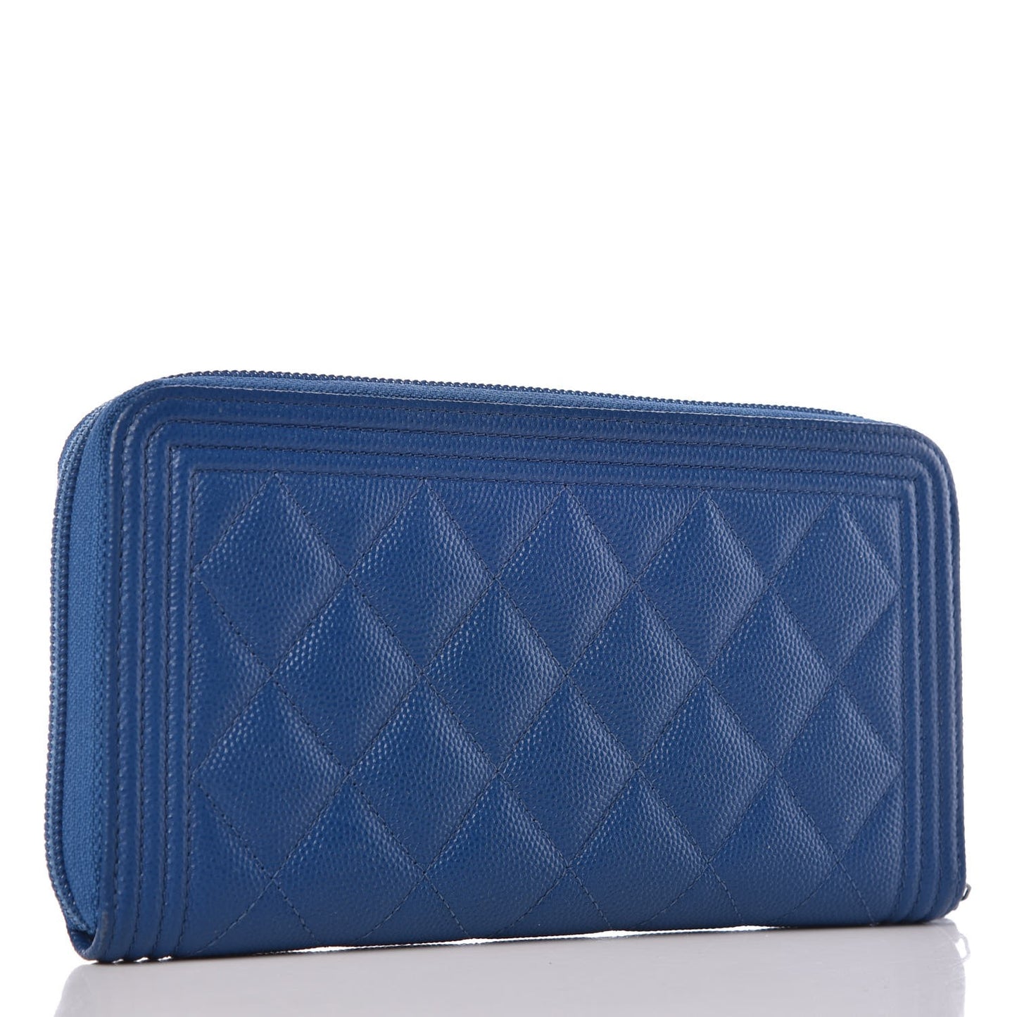 Caviar Large Zip Around Boy Wallet Blue