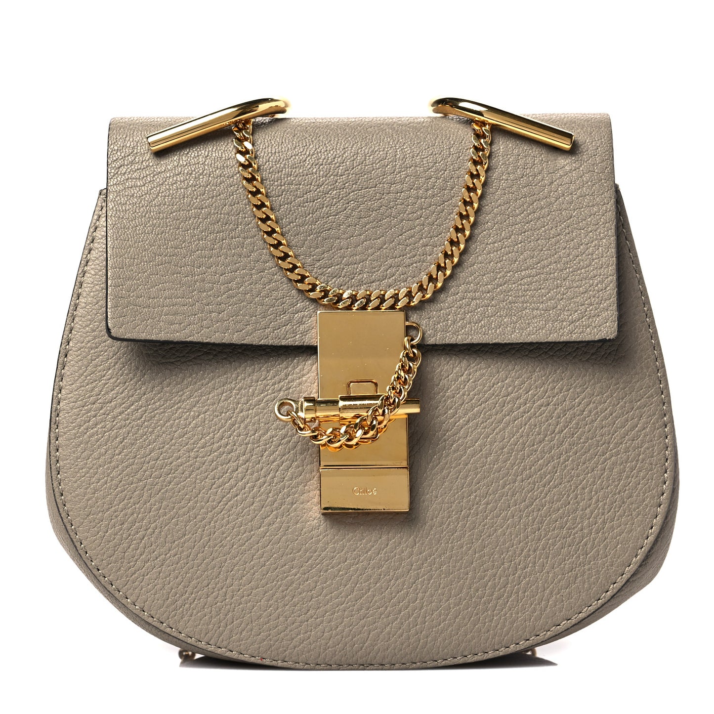Grained Lambskin Mini Drew Shoulder Bag Motty Grey