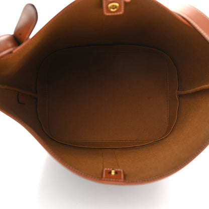 Celine Triomphe Canvas Calfskin Medium Bucket Bag Tan 5 of 11