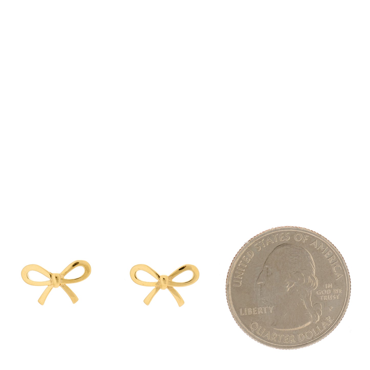 18K Yellow Gold Bow Earrings