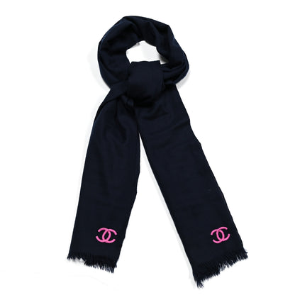 Chanel Cashmere CC Stole Navy 1 of 4