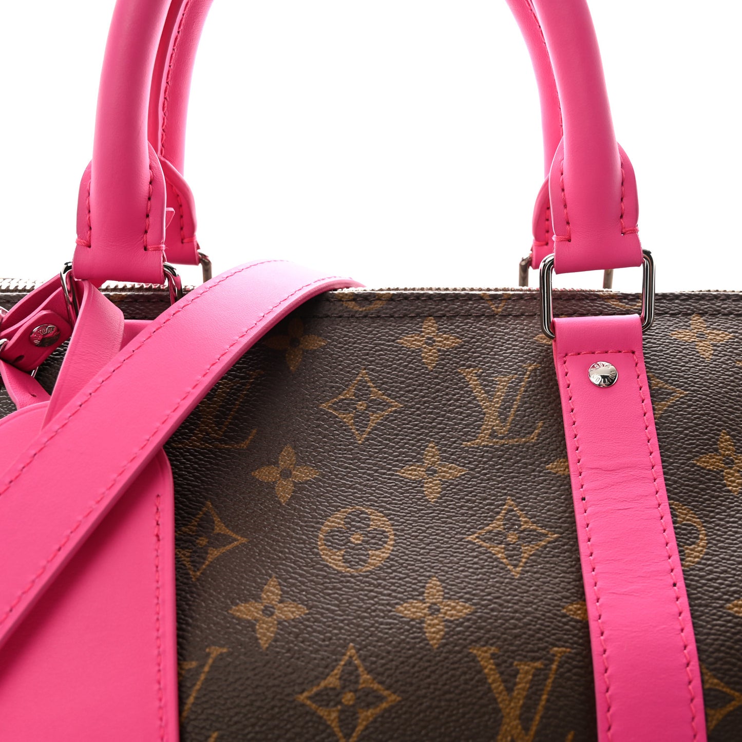 Monogram Macassar Keepall Bandouliere 50 Fuchsia
