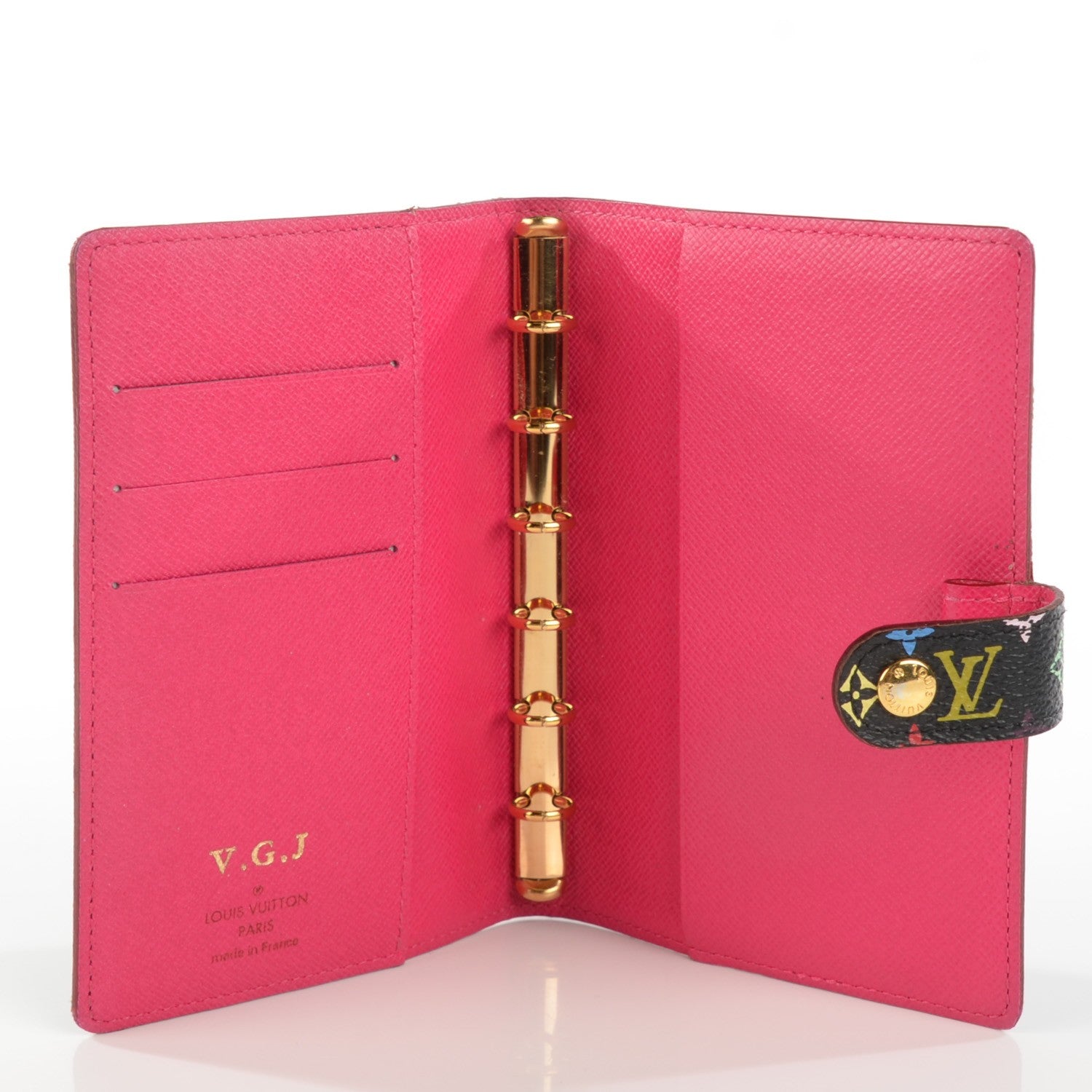 Louis Vuitton Monogram Multicolor Small Ring Agenda Cover Black Grenade 5 of 7