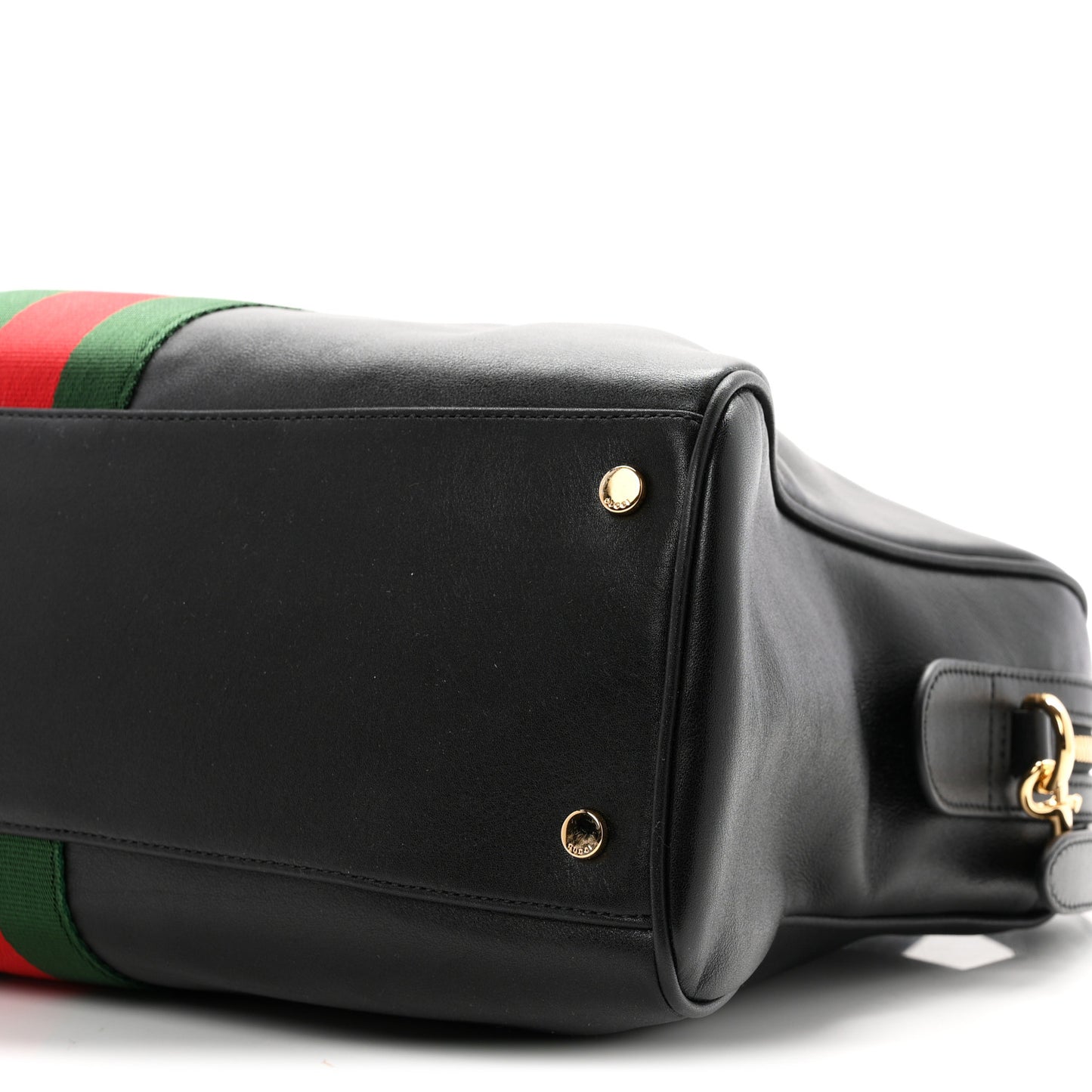 Calfskin Web Large Borsetto Boston Black