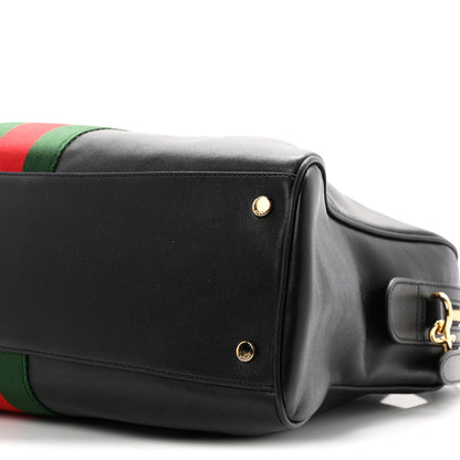 Gucci Calfskin Web Large Borsetto Boston Black 10 of 10