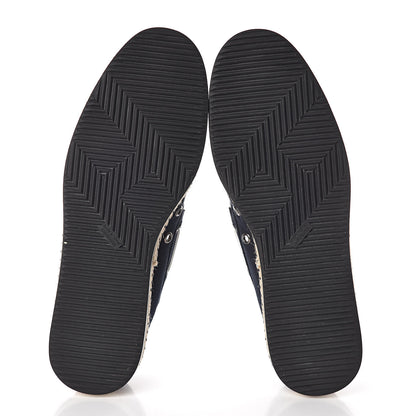 Hermes Cotton Canvas Mens Optimiste Moccasin Loafers 43 Navy 5 of 8