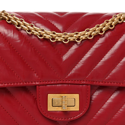 Chanel Aged Calfskin Chevron Quilted 2.55 Reissue Mini Flap Dark Red 8 of 11
