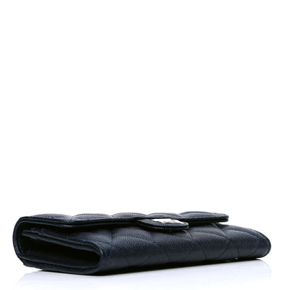 Chanel Caviar Quilted Medium Flap Wallet Navy 3 of 5