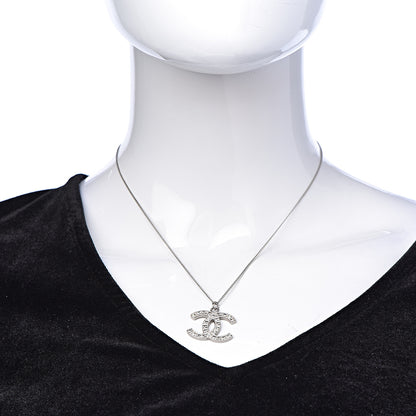 Chanel Baguette Crystal Large CC Necklace Silver 2 of 6