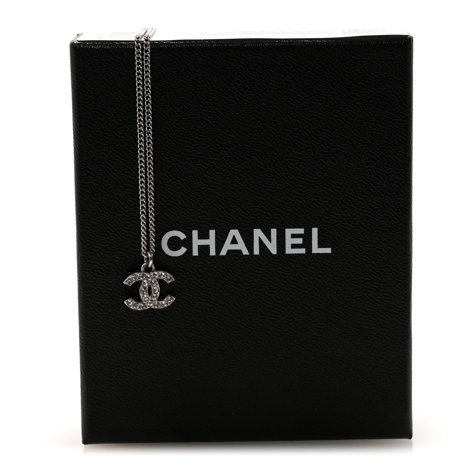 Chanel Crystal Timeless CC Necklace Silver 7 of 7