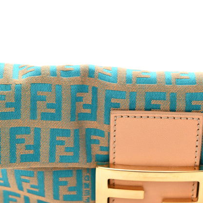 Fendi Zucchino Mini Baguette Beige Blue 7 of 10