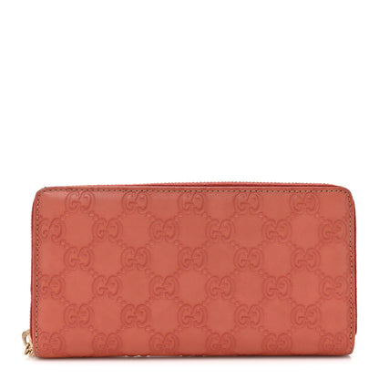 Gucci Guccissima GG Pierce Zip Around Wallet Coral 1 of 18
