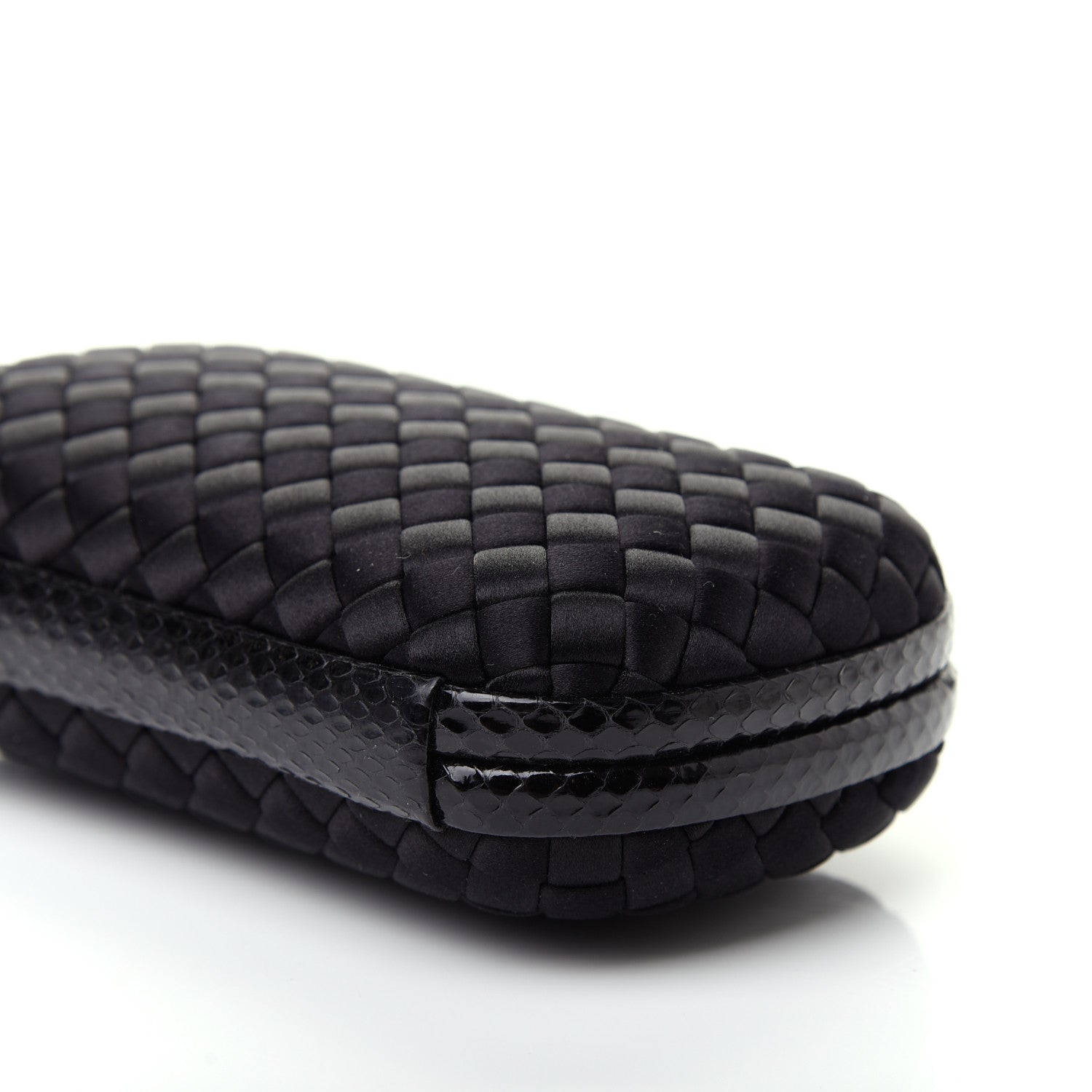 Bottega Veneta Satin Intreccio Impero Ayers Knot Clutch Black 8 of 8