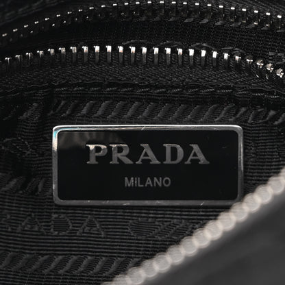 Prada Re-Nylon Triangle Padded Patchwork Shoulder Bag Black 6 of 10