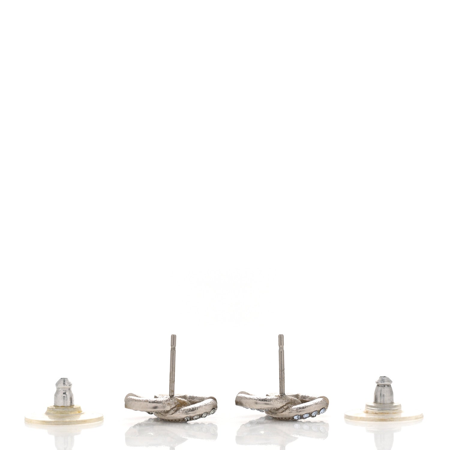 Chanel Crystal CC Earrings Silver 3 of 5